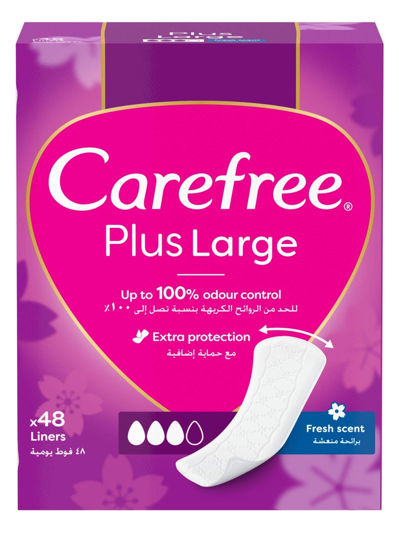 Carefree Daily Panty Liners Large Fresh Scent 48 Count - Image 1