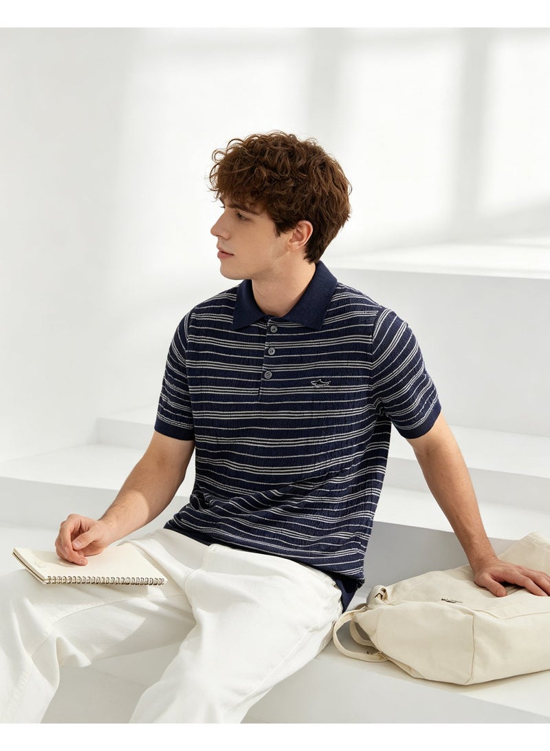 Paul & Shark Unisex Striped Short Sleeve Polo Shirt For Men Women Casual Office Summer Resort Wear - Image 1