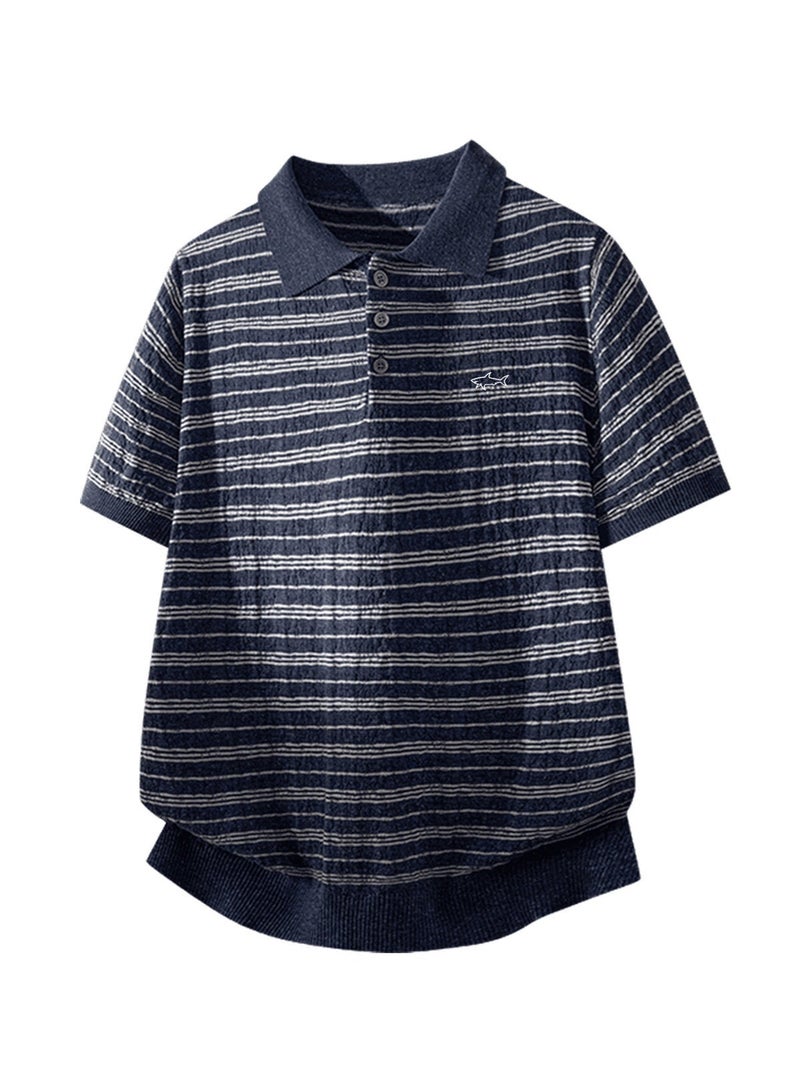 Paul & Shark Unisex Striped Short Sleeve Polo Shirt For Men Women Casual Office Summer Resort Wear - Image 4