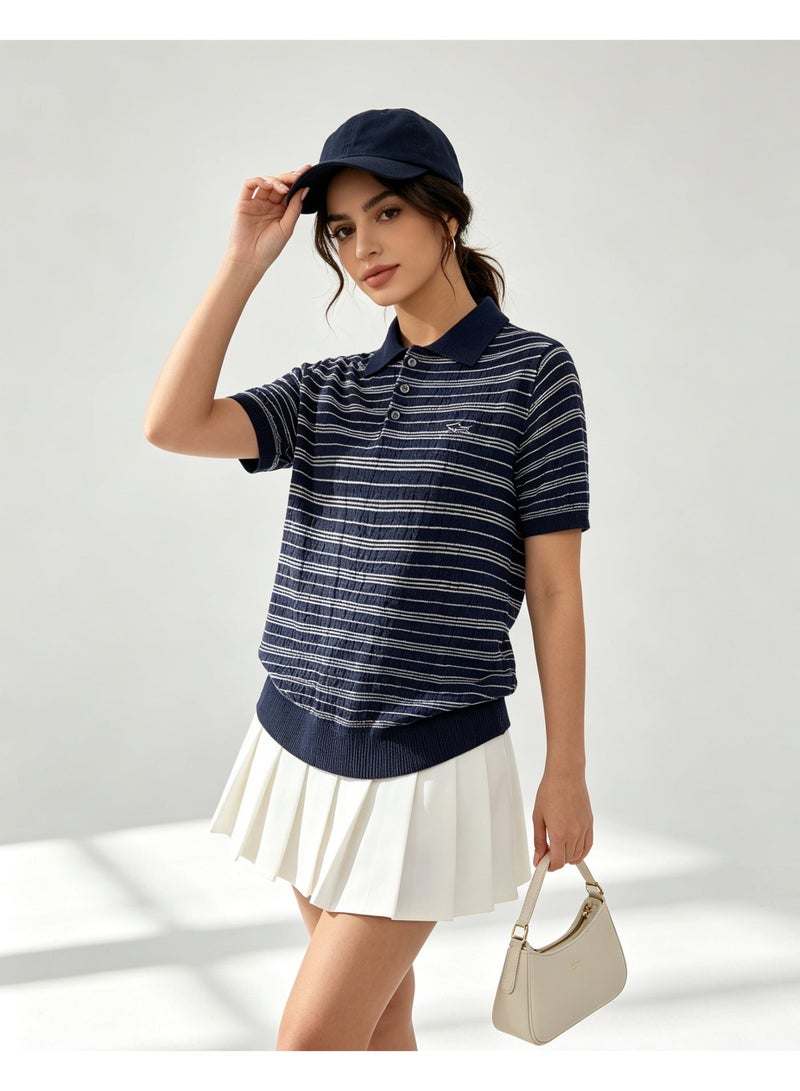 Paul & Shark Unisex Striped Short Sleeve Polo Shirt For Men Women Casual Office Summer Resort Wear - Image 5