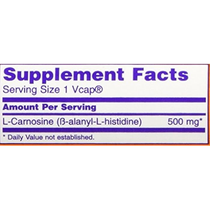 now L-Carnosine 500mg - Vegetarian -  - 50 - VegCap - Image 2