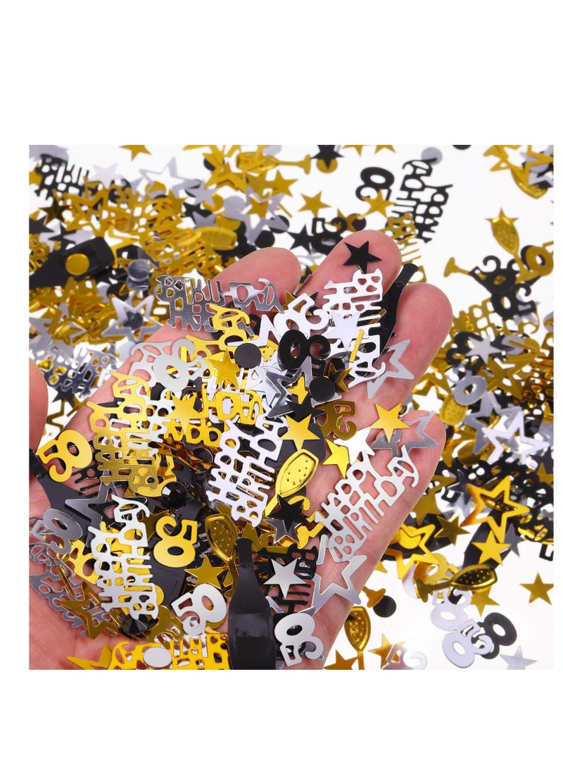 Generic - 50th Birthday Confetti - 3000 Pieces of Metallic Foil 50 Number Confetti in Gold, Black, and Silver for 50th Birthday Party Decorations, Table Scatter, and DIY Arts & Crafts Supplies. - Image 1