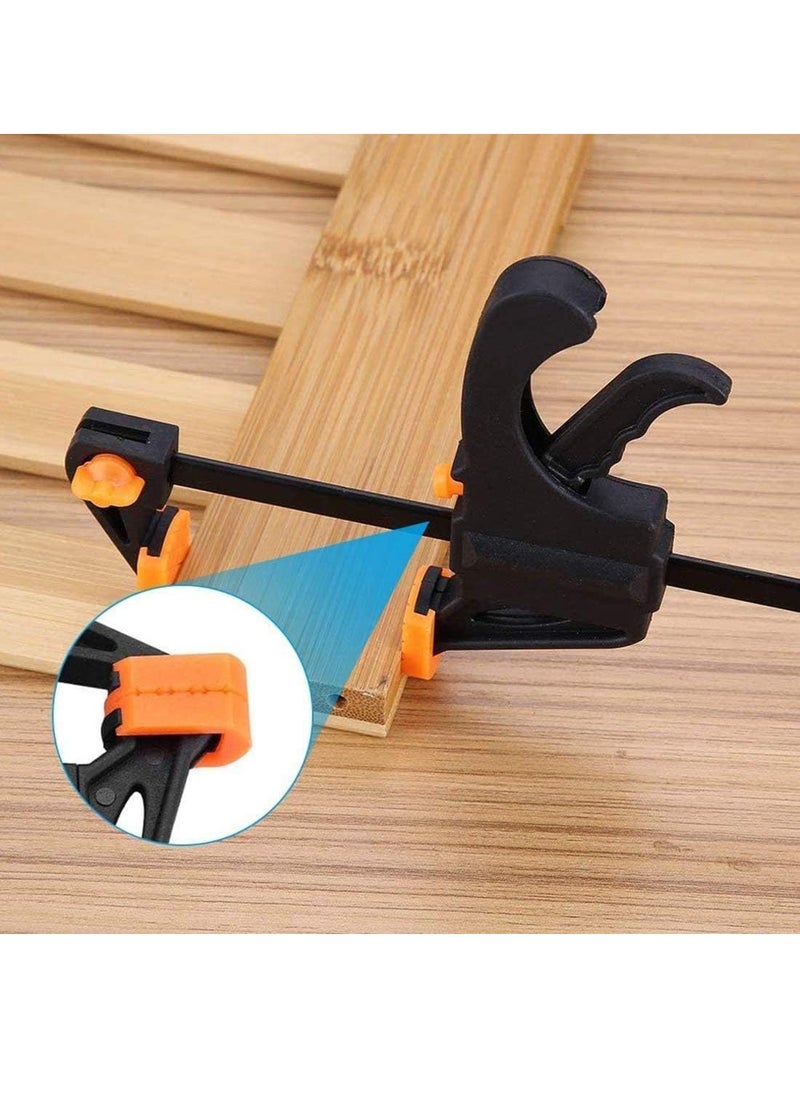 Rubik - 6 inch Bar Clamps for Woodworking, 4 Pack Quick Grip F Clip Carpenter Tools, Practical Forged Steel Heavy Duty Spreader Rocker Clip DIY Hand Tool Kit for Wood Working - Image 1