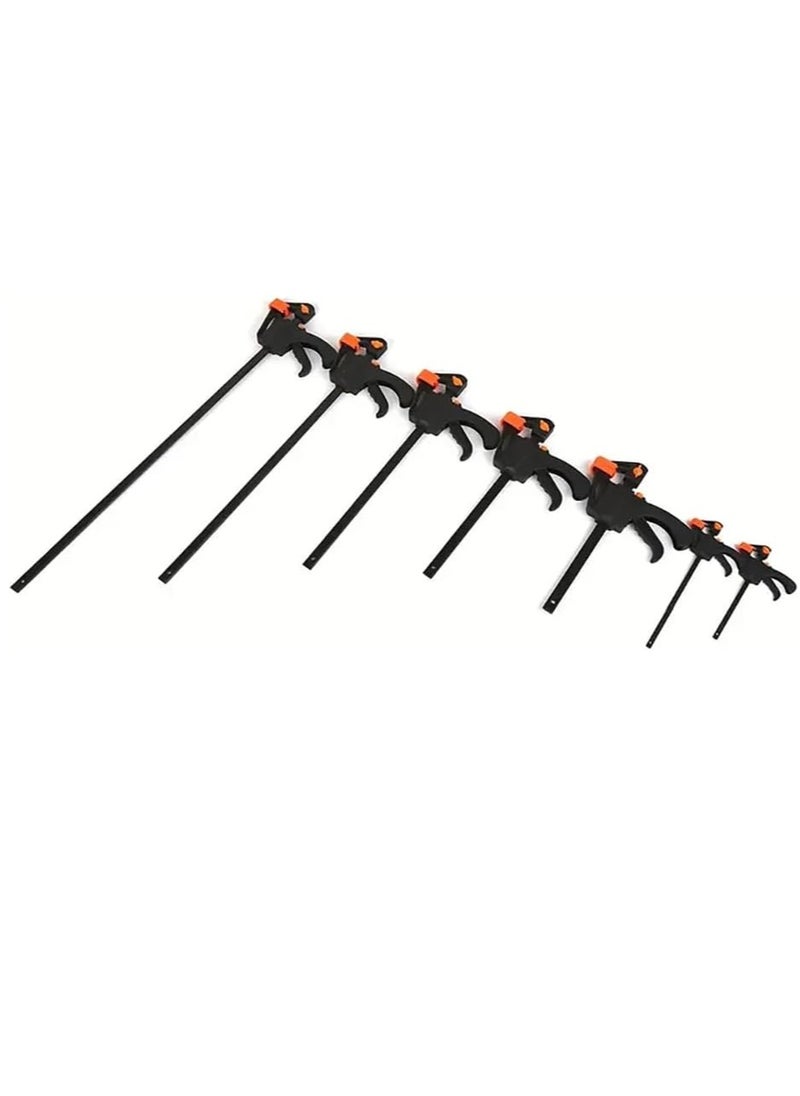 Rubik - 6 inch Bar Clamps for Woodworking, 4 Pack Quick Grip F Clip Carpenter Tools, Practical Forged Steel Heavy Duty Spreader Rocker Clip DIY Hand Tool Kit for Wood Working - Image 1