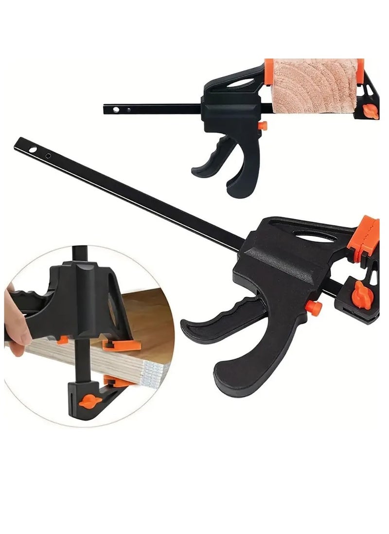 Rubik - 6 inch Bar Clamps for Woodworking, 4 Pack Quick Grip F Clip Carpenter Tools, Practical Forged Steel Heavy Duty Spreader Rocker Clip DIY Hand Tool Kit for Wood Working - Image 1