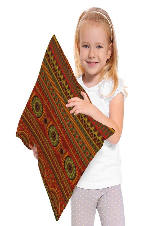 Beabes غطاء وسادة مزخرف بنمط قبلي من بيابيس، نمط ثقافي أفريقي بخطوط، وسادة دائرية ومربعة للتزيين في المنزل أو السيارة، قطن ولين، 18x18 بوصة - Image 3