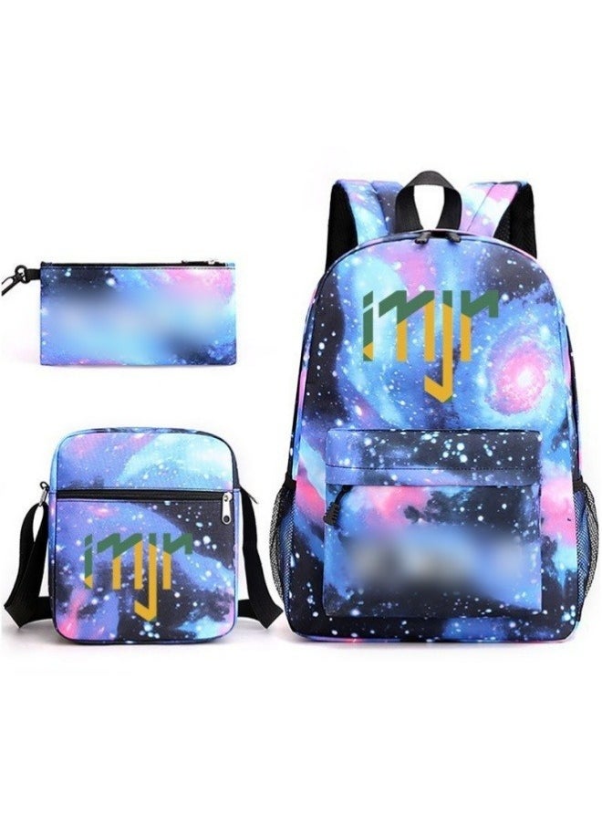 Generic - Neymar Football Printed Backpack 3-Piece Set: Casual Pencil Case, Single Shoulder Bag, and Double Shoulder Backpack - Image 1