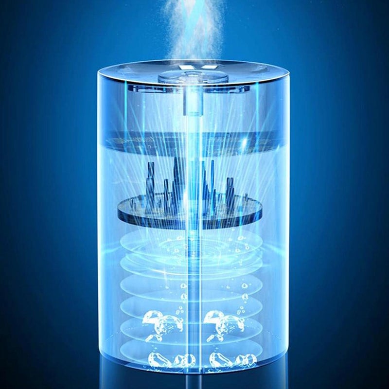 klarako Mini Humidifier 350ml Cool Mist Humidifier, Portable Car Essential Oil Diffuser Humidifier with Atmosphere light, USB Desktop Humidifier for Home Baby Bedroom Office Travel (Blue) - Image 5