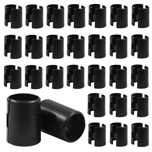 LifCratms 56Pcs (28 Pairs) Wire Shelf Clips, 7/8"(22mm) Post Wire Shelving Shelf Lock Clips, Plastic Black Shelving Sleeves Replacements for Wire Shelving System - Image 1