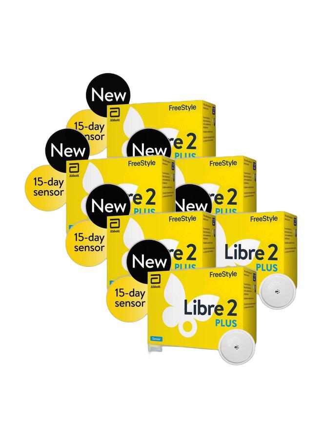FreeStyle Libre Libre 2 Plus – Advanced 15-Day Continuous Glucose Monitoring Sensor for Real-Time, Pain-Free Glucose Tracking and Diabetes Management (Pack of 6) - Image 1