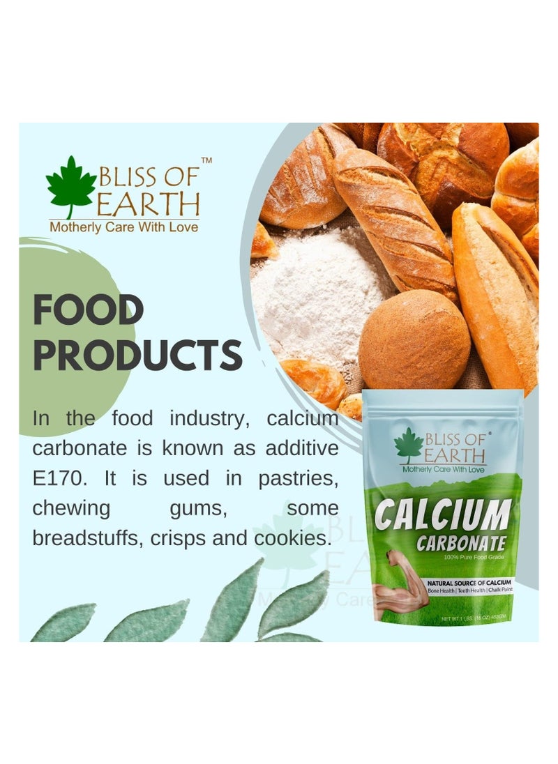 BLISS OF EARTH Bliss of Earth 16 oz Calcium Carbonate Powder Food 453GM  - Image 3