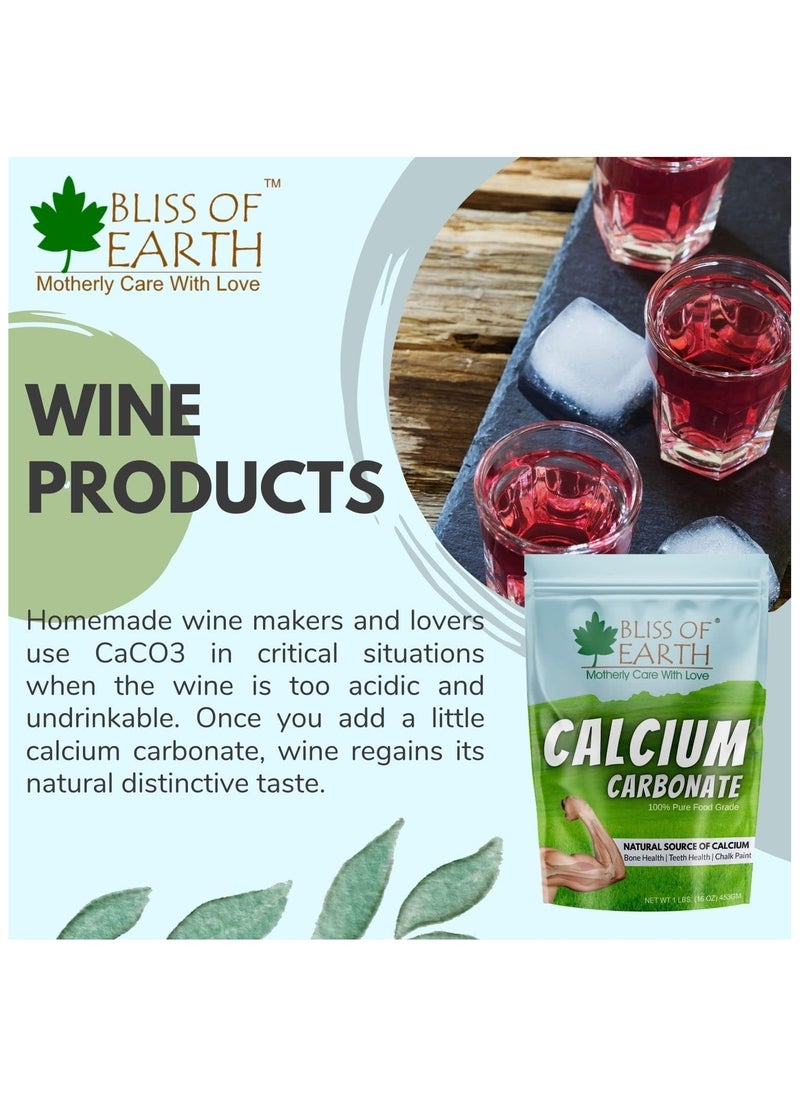 BLISS OF EARTH Bliss of Earth 16 oz Calcium Carbonate Powder Food 453GM  - Image 4