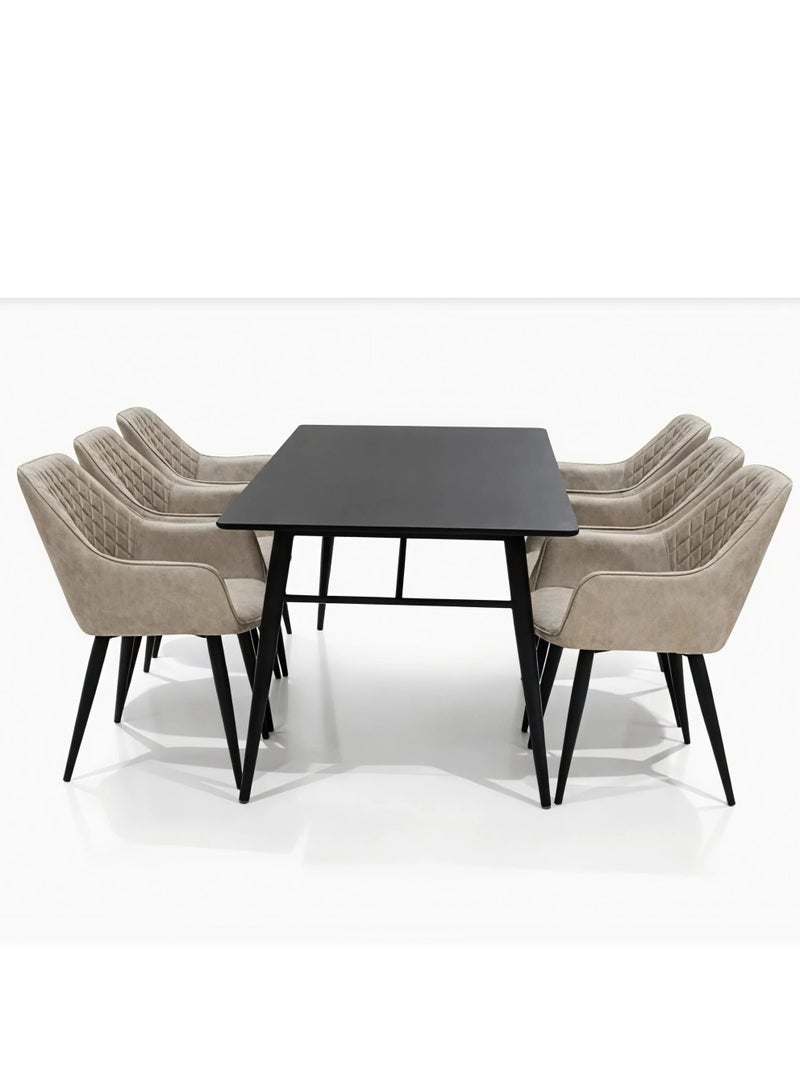 Concent 7 Piece Complete Modern Dining Set - Ergonomic Design with High Quality - Image 3