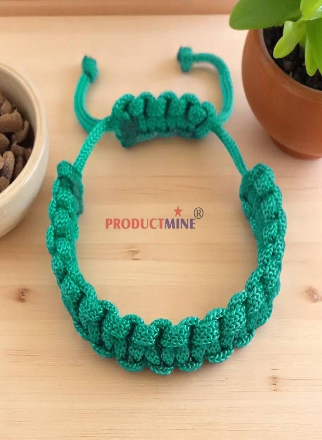 PRODUCTMINE سوار PRODUCTMINE® مصنوع يدويًا بلون أزرق مخضر، سوار معصم قابل للتعديل، سوار صداقة للنساء والرجال، لطيف على البشرة - Image 3