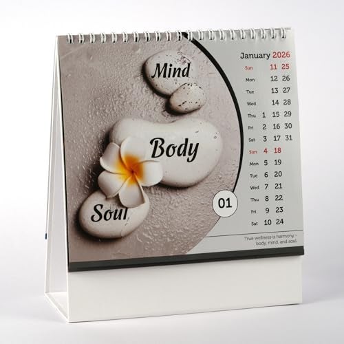 Seeotwo 2026 Desk Calendar | Aesthetic Minimal Standing Flip Calendar | 12-Month Planner for Home & Office | Simple Modern Organizer (7.5”x8.5”) - Image 4