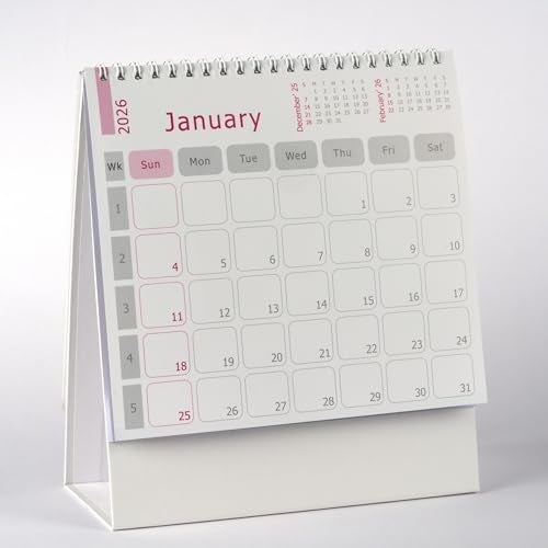 Seeotwo 2026 Desk Calendar | Aesthetic Minimal Standing Flip Calendar | 12-Month Planner for Home & Office | Simple Modern Organizer (7.5”x8.5”) - Image 1