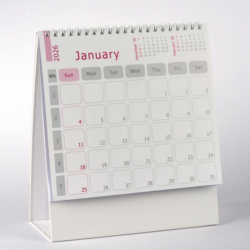 Seeotwo 2026 Desk Calendar | Aesthetic Minimal Standing Flip Calendar | 12-Month Planner for Home & Office | Simple Modern Organizer (7.5”x8.5”) - Image 5