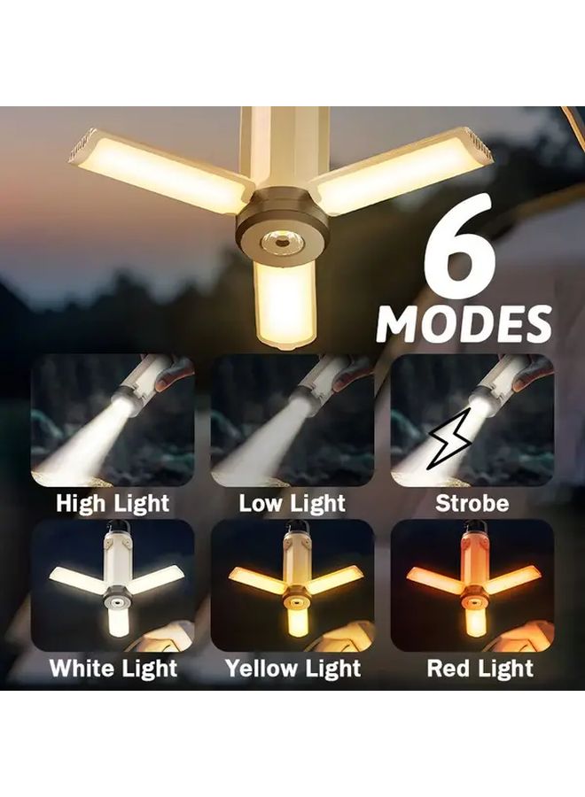 Foldable Camping Light USB Rechargeable Adjustable Angle 450 Lumens With Hook And Battery Display - Image 4