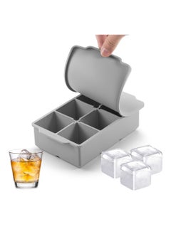 HaHaHai Ice Cube Tray Large with Lid, Stackable Big Silicone Square Ice Cube Mold  - Image 1