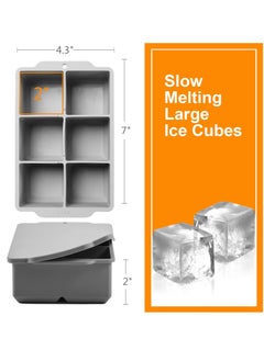 HaHaHai Ice Cube Tray Large with Lid, Stackable Big Silicone Square Ice Cube Mold  - Image 2
