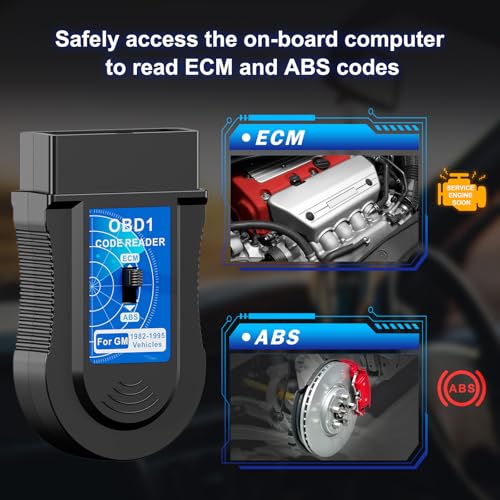 JOPLAY OBD1 Scanner and Code Reader ONLY Compatible with GM 1982-1995 Vehicles, ECM ABS Diagnostic Scan Tool with Instructions in English, Spanish, and French (Blue) - Image 3