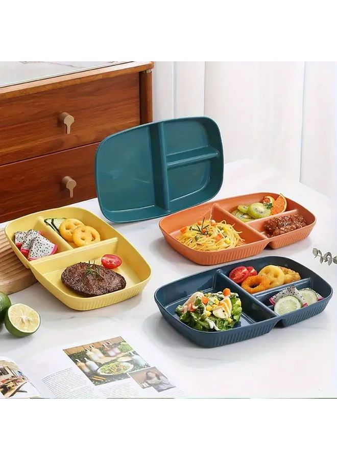 Pink Rectangular Three Grid Dining Plate For Snacks Salads Desserts And Parties - Image 3