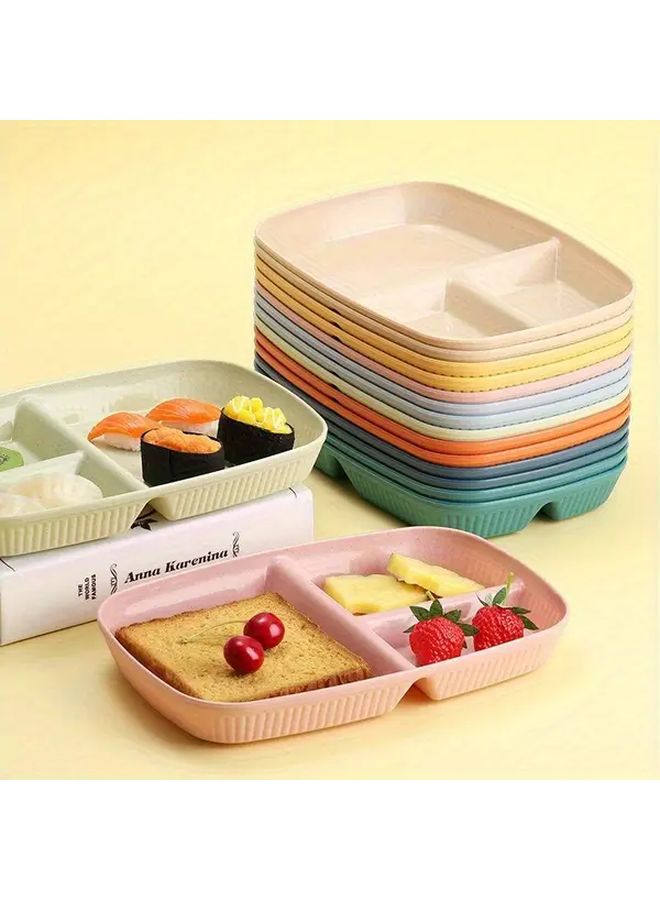 Pink Rectangular Three Grid Dining Plate For Snacks Salads Desserts And Parties - Image 5