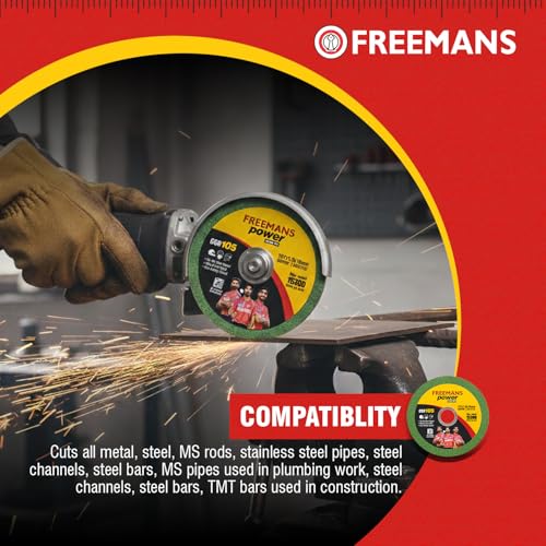 FREEMANS 4-Inch Power Single Net Cut off Wheels for Metal and Stainless Steel Cutting using Angle Grinder, Green & Red - Pack of 25 Pieces - Image 5