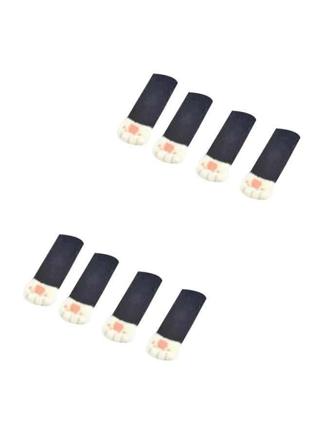 NIBEMINENT 8-Piece Thick Non-Slip Chair Foot Cover Black/White