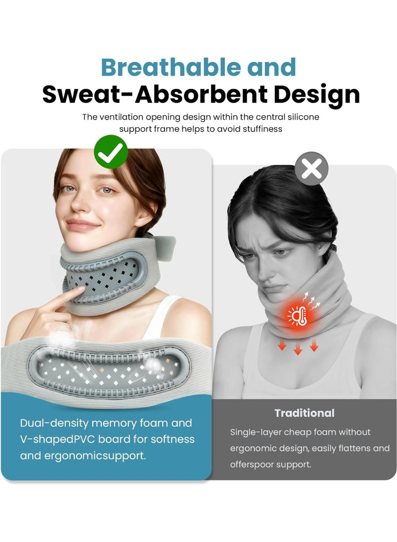 لديهم طوق العنق، تخفيف آلام الرقبة وضغوط ملاءمة للرجال والنساء، مثل النسيج، يمكن التوسع في النوم فيه السباتي الفقاعات الرقبة حماية ناعم ملفوف الحفاظ على استقرار العمود الفقري، رغوة الذاكرة، الطرد في إطار GuiJiao لتتنفس الصلبة (الرمادي الفاتح) - Image 2