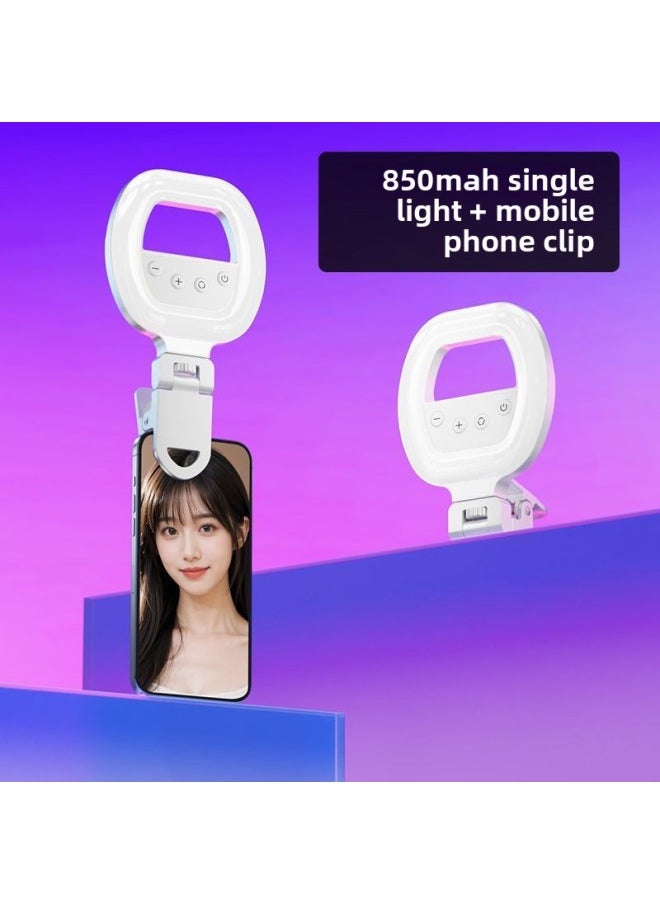 General Mobile Phone Fill Light Portable Selfie Handheld Live Beauty Pocket Light Clip-on Led Ring Beauty Light-Specifications:【850mah Advanced Edition + Portable Mobile Phone Clip】 Rgb Full Color  - Image 1