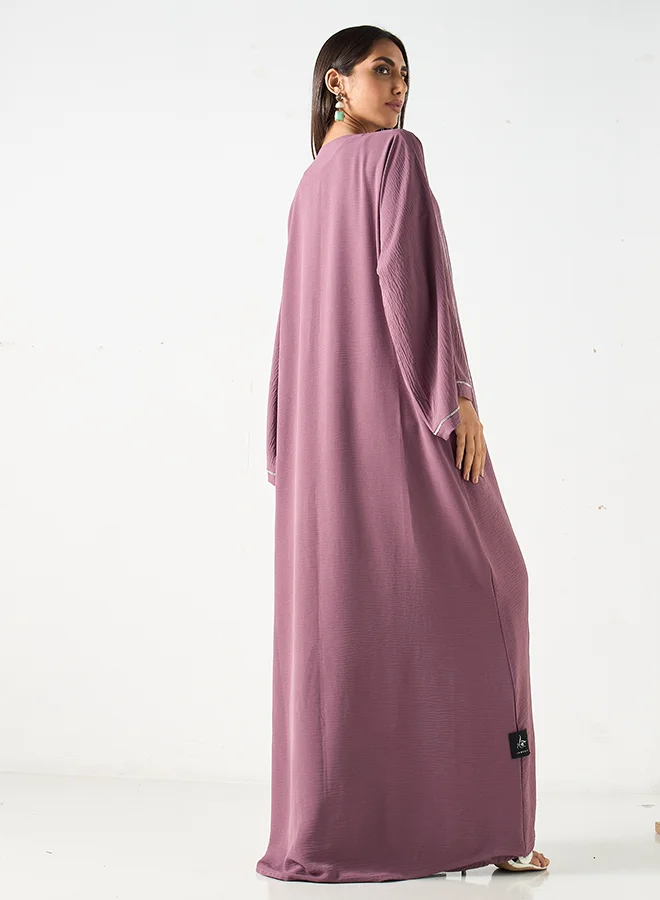 Hadiyath Al Madinah Mauve Embellished Abaya - HM