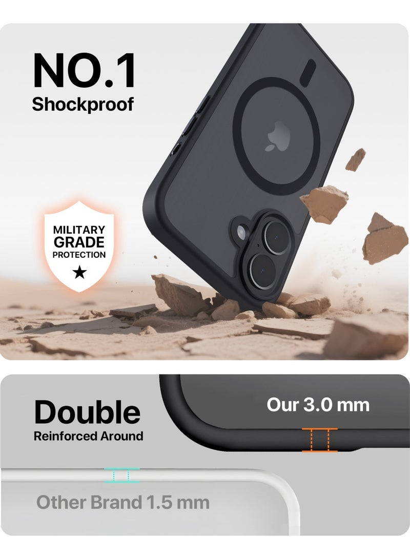 INFINYTY iPhone 17 Frosted Soft Touch Case - Gleam Black, Anti-Slip Grip, MagSafe Compatible, Military-Grade Drop Protection, Translucent Frosted Back, Air Cushion Corners, Matte Finish, Scratch-Resistant, Hybrid Cover, Raised Camera and Screen Protection - Image 3