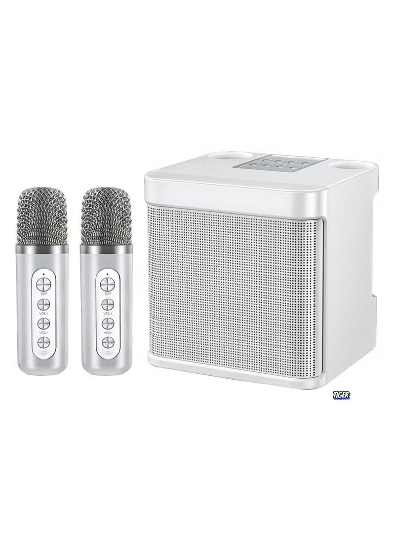TIGER Karaoke Machine with 2 Wireless Microphones | Portable Bluetooth PA Speaker System | Echo & Vocal Cut Features | Supports TF Card, AUX-in | Perfect for Home Parties, Meetings & Events  - Image 1