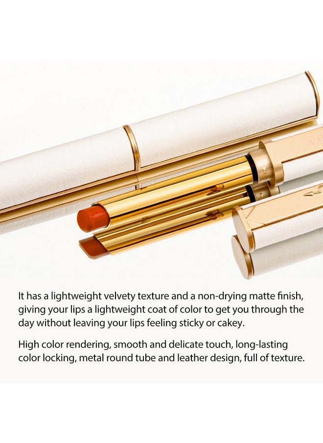 BINGBRUSH - BINGBRUSH Moisturizing and Silky Velvet Lipstick Pack Set, Matte Longwear Waterproof Smooth Color Lip Crayon - Nourishing Lipstick Lipgloss Lip Stain (05#Tipsy Milk Orange) - Image 1