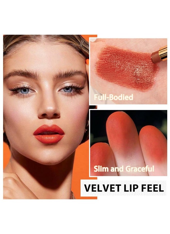 BINGBRUSH - BINGBRUSH Moisturizing and Silky Velvet Lipstick Pack Set, Matte Longwear Waterproof Smooth Color Lip Crayon - Nourishing Lipstick Lipgloss Lip Stain (05#Tipsy Milk Orange) - Image 1