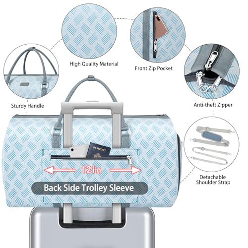 TIBES Convertible Garment Duffel Bag for Travel - Carry On Garment Bags With Toiletry Bag Large Weekender Bag for Men Women 2 in 1 Hanging Suitcase Suit Travel Duffel Overnight Bags 4pcs Set - Image 4