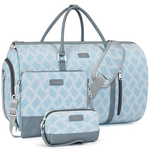 TIBES Convertible Garment Duffel Bag for Travel - Carry On Garment Bags With Toiletry Bag Large Weekender Bag for Men Women 2 in 1 Hanging Suitcase Suit Travel Duffel Overnight Bags 4pcs Set - Image 1