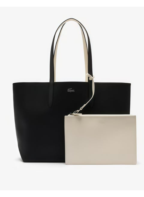 حقيبة يد نسائية مزدوجة الوجهين ذات السعة الكبيرة من لاكوست ، عصرية متعددة الوظائف ، أسود / أبيض