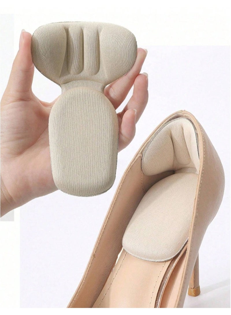 Heel Cushions Adhesive design easily attaches inside the shoe without shifting. Provides foot support to reduce heel pain. 2 pairs (black and beige) - Image 2