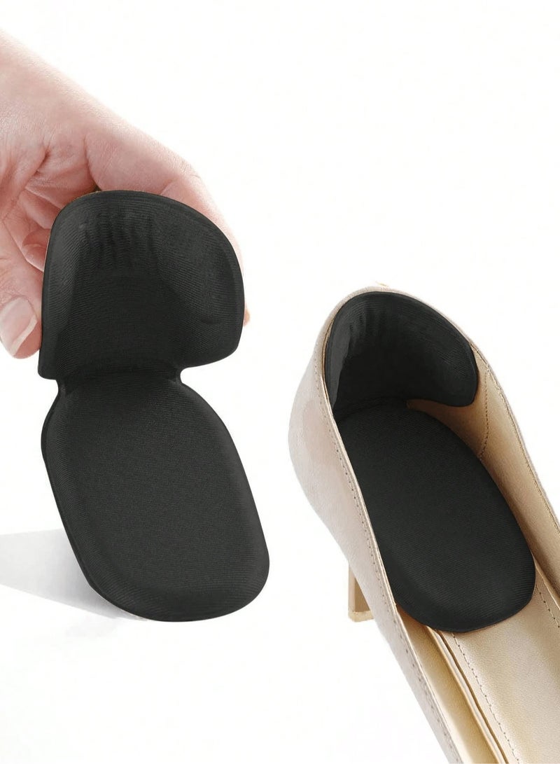 Heel Cushions Adhesive design easily attaches inside the shoe without shifting. Provides foot support to reduce heel pain. 2 pairs (black and beige) - Image 3