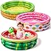 Sloosh 3 Pack 45 X 10 Inflatable Kiddie Pools Watermelon Pineapple Cupcake Swimming Pool for Kids Seasonal Merriment IndoorOutdoor Water Pool Baby Swimming Pool Pit Ball Pool - Image 3