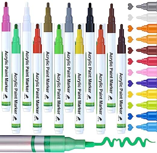 MYSELF 12 Acrylic marker pens for Painting Canvas Drawing Painting Sketching Art Markers - Image 2