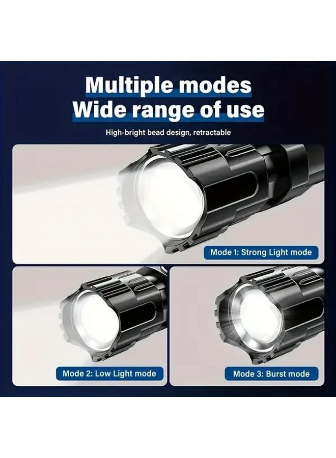 2 Pack Tactical LED Flashlights High Lumens Zoomable 3 Modes Compact Survival Light - Image 3