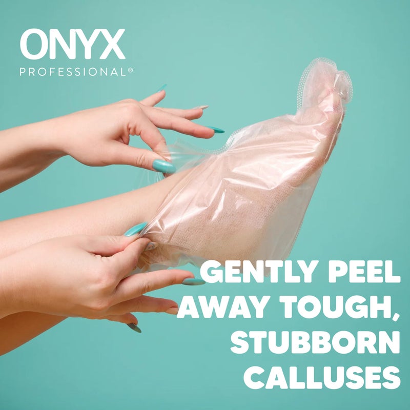 Onyx Professional Foot Peel Mask Callus Remover, 2 pack - Dead Skin Remover, Foot Exfoliator, Cracked Heel Repait, Peeling Callus Removing Foot Mask Pedicure Kit For Smooth Soft Healthy Feet - Image 3