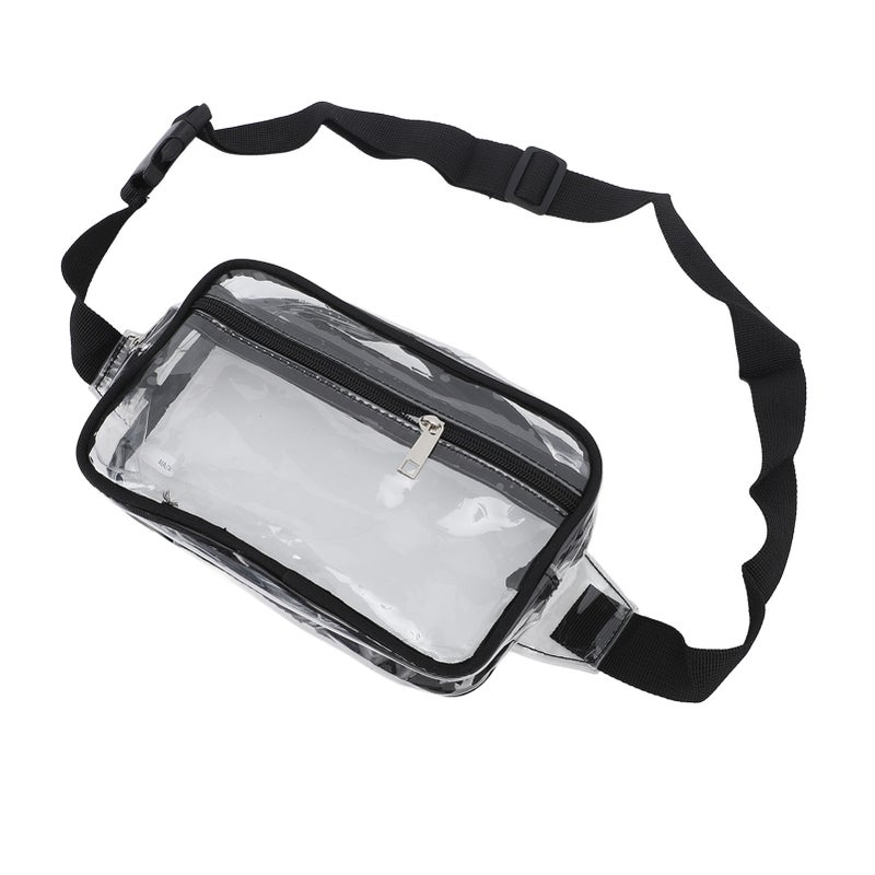 Clear Sling Bag Waterproof Large Capacity Adjustable Strap Transparent PVC Chest Waist Pack for Sports Travel Purple - Image 2