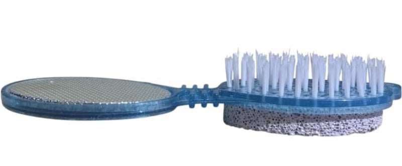 4-in-1 Foot Care Tool, Brush and Scrubber with Pumice Stone and File, Blue - Image 3