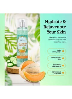 Freida and Joe Home Spa Gift 10oz Deep Moisturizing Fragrance Body Lotion & 8 oz. Fine Fragrance Body Mist Set Luxury Self-Care Combo for Women and Girls (Cucumber Melon)  - Image 4