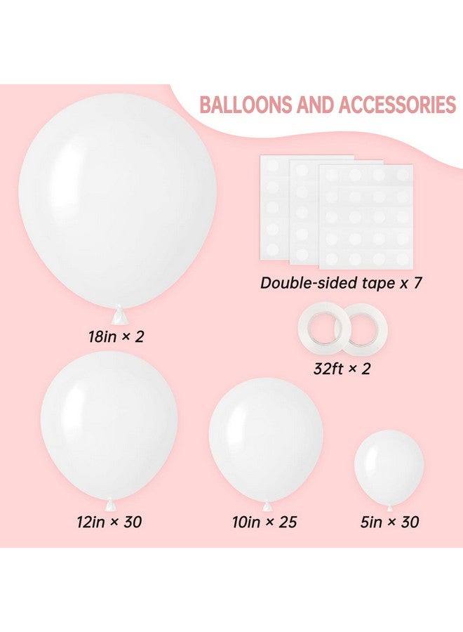 RUBFAC 87pcs White Balloons Different Sizes 18 12 10 5 Inches for Garland Arch, Premium Party Latex Balloons for Birthday Party Wedding Anniversary Baby Shower Party Decoration - Image 2