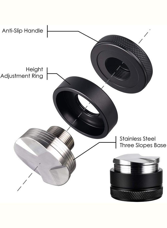 3-Angled Slopes Adjustable Espresso Coffee Distributor Tool/Leveler Black 51mm - Image 2